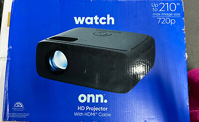 #ad ONN 720P HD Home Theater Projector with 6#x27; HDMI Cable Black 100096801 $58.00