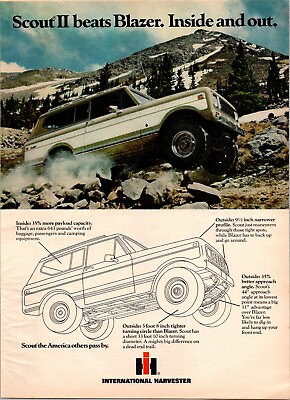 #ad International Harvester Scout II Beats Blazer Vintage Print Ad 1977 $9.50