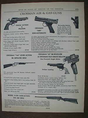#ad 1964 Crosman Air amp; Gas Guns Home Shooting Sets 2 sided Vintage PRINT AD 60 171 $7.64