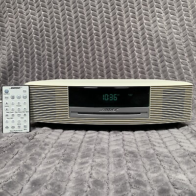 #ad Bose Wave Music System AMFM CD Player Clock Radio Alarm Remote Aux AWRCC2 Tested $199.97