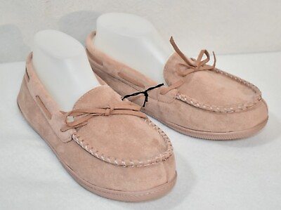 #ad Home Top Moccasin Slippers Size 10 Memory Foam Light Mauve Women#x27;s $18.99