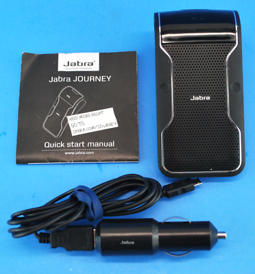 #ad Jabra Journey Bluetooth In Car Handsfree Speakerphone HFS003 power cable amp; guide $15.98