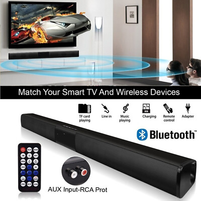 #ad #ad Bluetooth Sound Bar Stereo Speaker Home Theater TV Soundbar with Remote Control $39.95