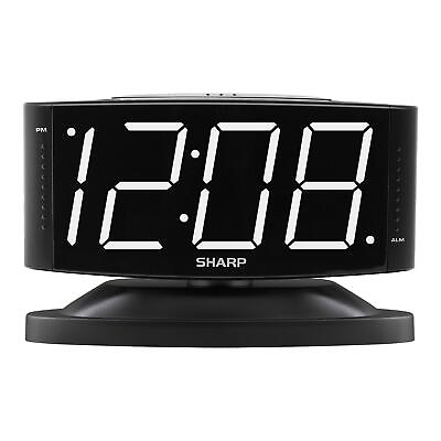 #ad SHARP Home LED Digital Alarm Clock – Swivel Base Outlet Powered Simple Oper... $24.99
