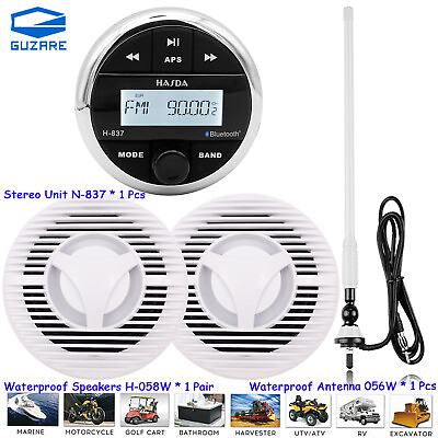#ad #ad Marine Radio USB Bluetooth Audio System w 6.5quot; Waterproof Speakers for Yacht $239.99