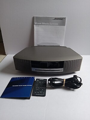 #ad Bose Wave Music System AWRCC1 Radio amp; CD Player Silver W Remote TESTED amp; WORKING $179.99