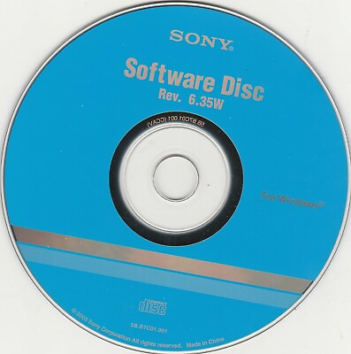 #ad Software Disc CD Rom Disc Rev. 6.35W by Sony for WINDOWS 2005 $20.00