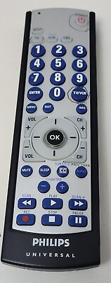 #ad Genuine Philips Universal TV VCR DVD Remote Control OEM With Markings on Face. $10.99