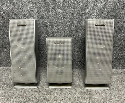 #ad PANASONIC SB FS520 SB FS720 Surround Sound Speakers in Silver Set of 3 $38.42