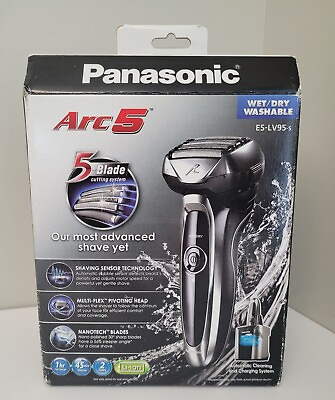 #ad Panasonic Arc5 Electric Razor 5 Blades Shaver Trimmer ES LV95 S NO CHARGING CORD $40.00