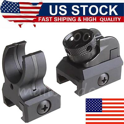 #ad #ad Tactical Metal Low Profile Front amp; Rear Sight Set For Picatinny Diopter Scope $17.99
