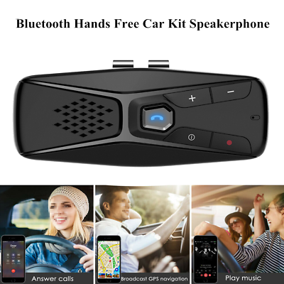 #ad Bluetooth 5.0 Car Kit Speakerphone Hands Free Sun Visor Clip Loud Speaker Phone $14.85
