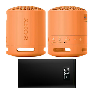 #ad Sony SRSXB100 Wireless Bluetooth Portable Travel Speaker Orange 2 Speakers $119.99