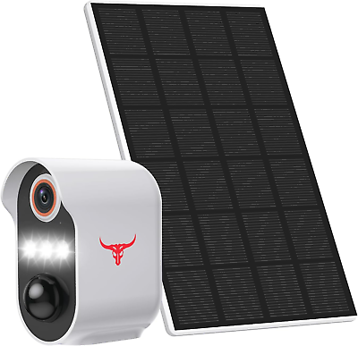 #ad 1080P Security Camera Wireless with Solar Panel AI Human Detection PIR Motion $37.39