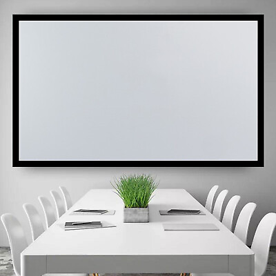 #ad 130inch Aluminum Fixed Frame 16:9 Projector Screen White Home Theater TV Movies $137.34