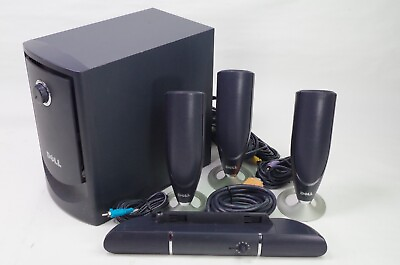 #ad Dell MMS 5650 5.1 100 Watt Surround Speaker System Missing One Speaker $124.95