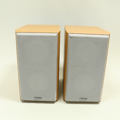 #ad #ad Sony SS CRB5 Micro Bookshelf 2 Way Bass Reflex Stereo Speakers Light Wood Pair $44.95