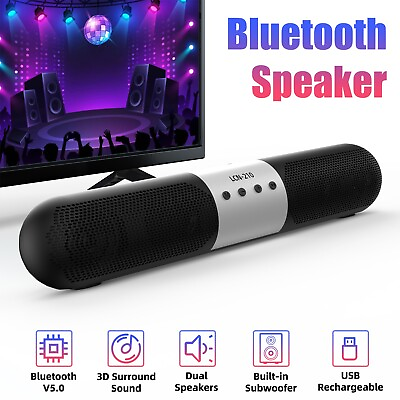#ad Portable Wireless Speakers Bluetooth Stereo USB Rechargeable Built in Subwoofer $28.95
