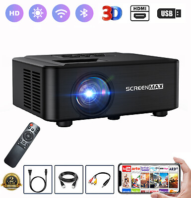 #ad #ad 4K Projector 40000LMS 1080P 3D 5G WiFi Bluetooth Video Home Theater 230quot; Display $84.99