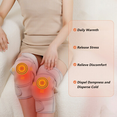 #ad Rechargeable Wireless Knee Massager Heated Vibrating Massage All around Relief $50.99