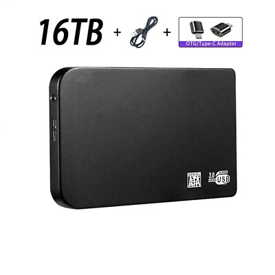 #ad 16 TB Portable External Hard Drive USB3.0 Interface HDD For Mobile PC Laptop $64.99