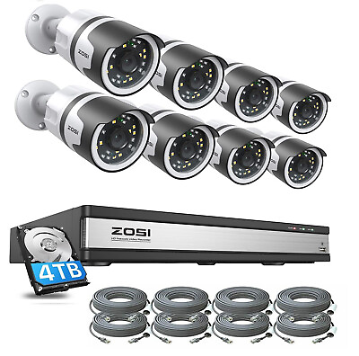 #ad ZOSI 4K HD 16CH PoE NVR CCTV Home Outdoor Security 5MP Camera Home System 4TB $287.49