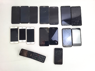 #ad Cell Phone Lot Broken For Parts Only Apple iPhone Samsung LG Etc. $99.99
