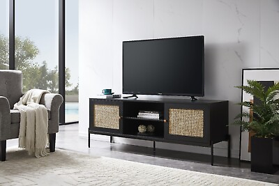 #ad Farmhouse TV Stand For TV Up 65#x27; With Open Shelves And Door For Living Room $469.90