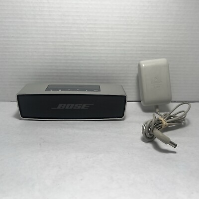 #ad Bose SoundLink Mini Bluetooth Speaker Silver gray W Third Party Charger SEE PICS $69.99