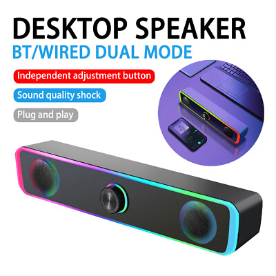 #ad US Bluetooth 5.0 Home TV Sound Bar Speaker System Wireless Subwoofer 3D Surround $24.38