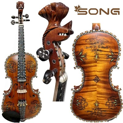#ad Master Norwegian 4 strings 4 4 violin Hardanger fiddleGood sound Hand made $719.10