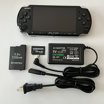 #ad #ad BLACK Sony PSP 3000 System w Charger Battery amp; 64gb Memory Card Bundle Import $124.00