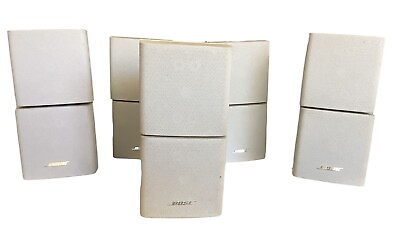 #ad 5 Bose Lifestyle Acoustimass Double Cube White Speakers w Wall Mounts $125.00