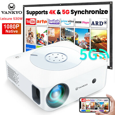 #ad VANKYO 4K Projector 1080P 4D LED 2.4G 5G WiFi Video Home Theater Cinema HDMI USB $36.59