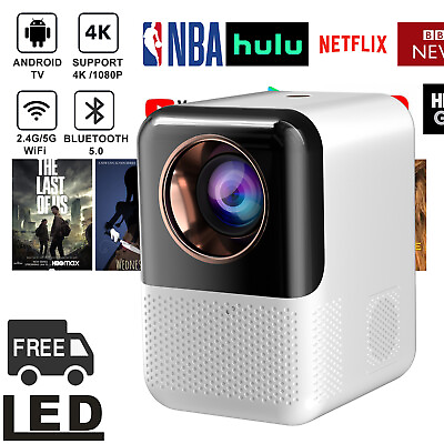 #ad Projector Android TV 4K 1080P UHD LED Movie Video 5G WiFi Home Theater HDMI AV $73.99