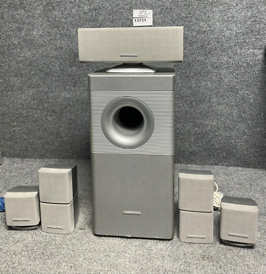 #ad Speaker System Sharper Image Home Theater 1 Subwoofer 1 Center 4 Mini Speakers $84.02