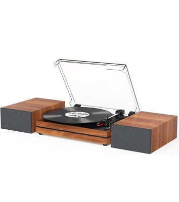 #ad Record Player for Vinyl with External Speakers Belt Drive Turntable with Dua... $92.99