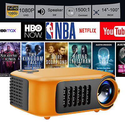 #ad 1500 Lumen Portable Projector LED 1080p Home Theater Cinema Video Movie USB HDMI $33.99