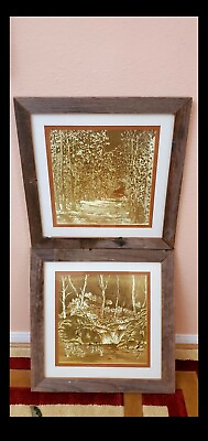 #ad Set of 2 Manifestations Inc. Home Of Optical Illusionary Art in rustic style... $114.95