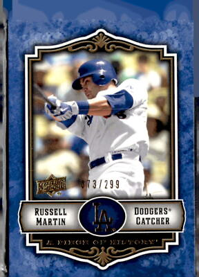 #ad 2009 Upper Deck A Piece of History #48 Russell Martin Blue # 299 K $1.99