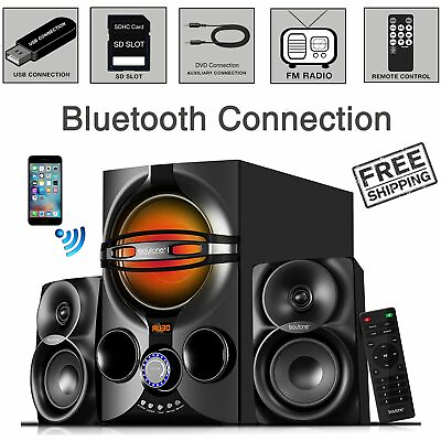 #ad Home Theater Stereo Audio System Bluetooth USB Wireless Sound Speakers Remote C $114.99