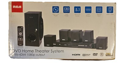 #ad BRAND NEW RCA DVD Home Theater System Black RTD3133H w Subwoofer amp; 5 Speakers $89.99