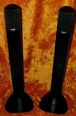 #ad Polk Satellite Speakers w stands rare wall mounts amp; center speaker exce $215.00
