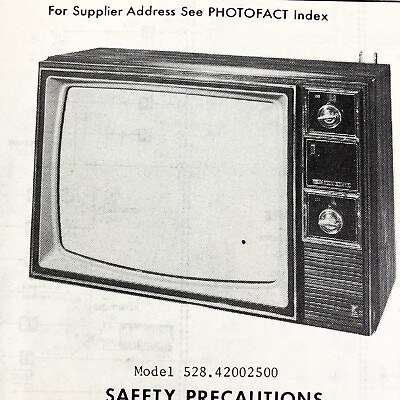 #ad Vintage Original 1976 Sears TV 528.42002500 50500 Wire Schematic Service Manual $9.99