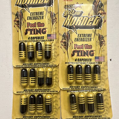 #ad 20 Yellow Hornet Energy Pills Energy Boosters Stamina Weight Loss FREE SHIP $14.99