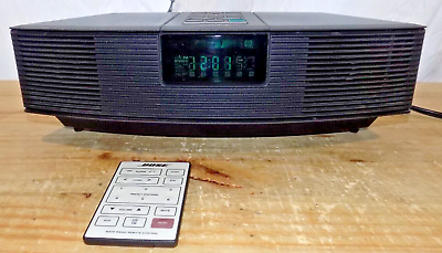 #ad BOSE Model AWR1 1W Black WAVE RADIO AM FM Clock with REMOTE **Tested ** $90.00