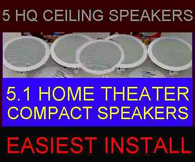 #ad 5 PACK HOME THEATER CEILING WALL COMPACT SMALL 6.5quot; HQ 5.1 SPEAKERS 5X $180.00