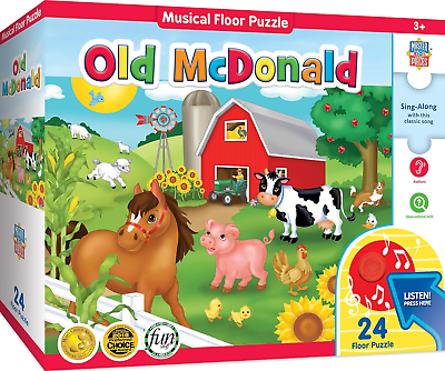 #ad Masterpieces 24 Piece Old Mcdonald Sing A Long Sound Floor Puzzle for Kids 18quot; $26.62