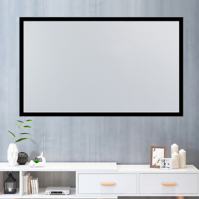 #ad 130quot; Aluminum Fixed Frame 16:9 Projector Screen White Home Theater TV Movies USA $141.55