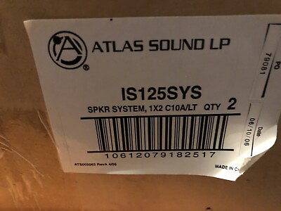 #ad 4 Atlas Sound Ceiling Speakers 1#x27; X 2#x27; DROP TILE IS125SY DT12 ☆ New Old Stock ☆ $150.00